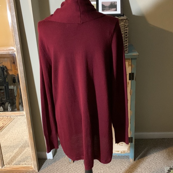 NWOT Cynthia Rowley Cranberry Cowl Neck Sweater. Size L - Picture 5 of 7